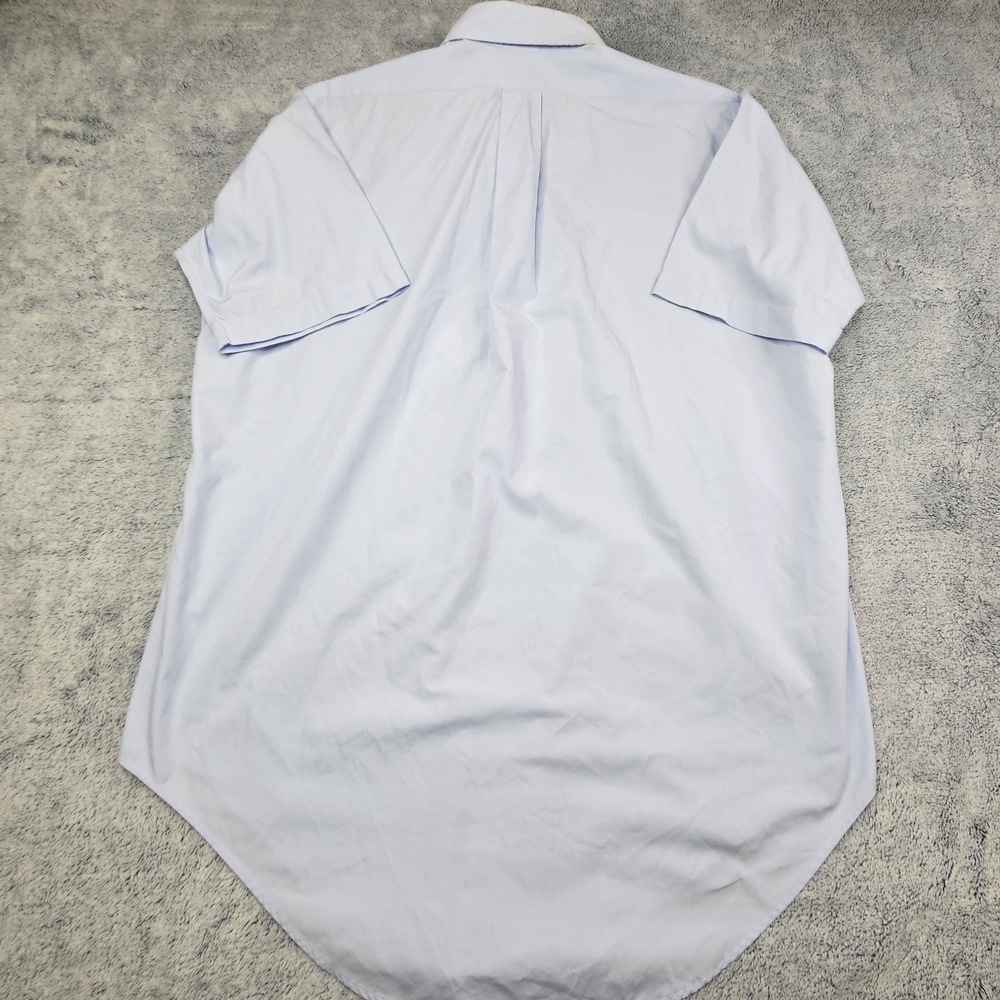Vintage Brooks Brothers Makers Brooksweave Shirt Mens 15 Blue Short Sleeve USA - Picture 9 of 9